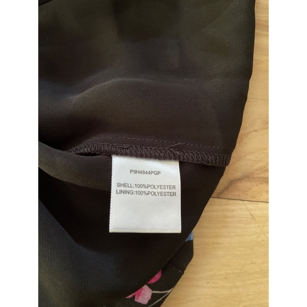 Nwt Parker Floral Mock Neck Smocked Waist Black Calla Long Sleeves Dress Small — image 4 of 8